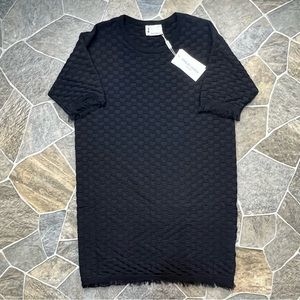 Proud Queen Basket Weave Short Sleeve Sweater Dress